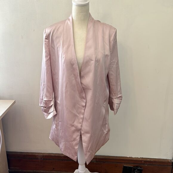 Bishop + Young rose gold long sleeve open blazer Size M New - Picture 4 of 10